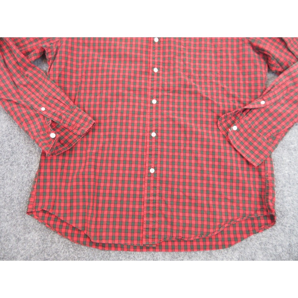 J CREW Shirt Mens L Red Check 100% Cotton Long Sleeve Button Down Classic Casual - Picture 3 of 10